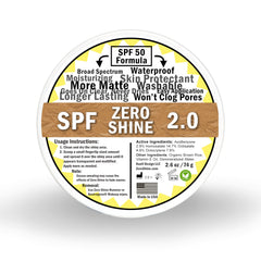 Zero Shine SPF small jar close-up shows creamy texture for scalp moisture and matte finish