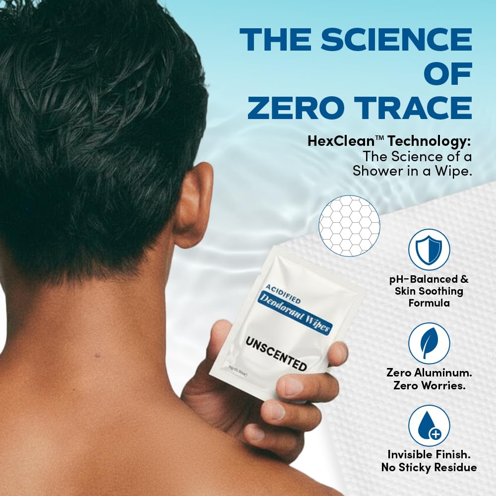 Zero Trace Travel Deodorant Wipes travel-ready in your bag for quick refreshes.