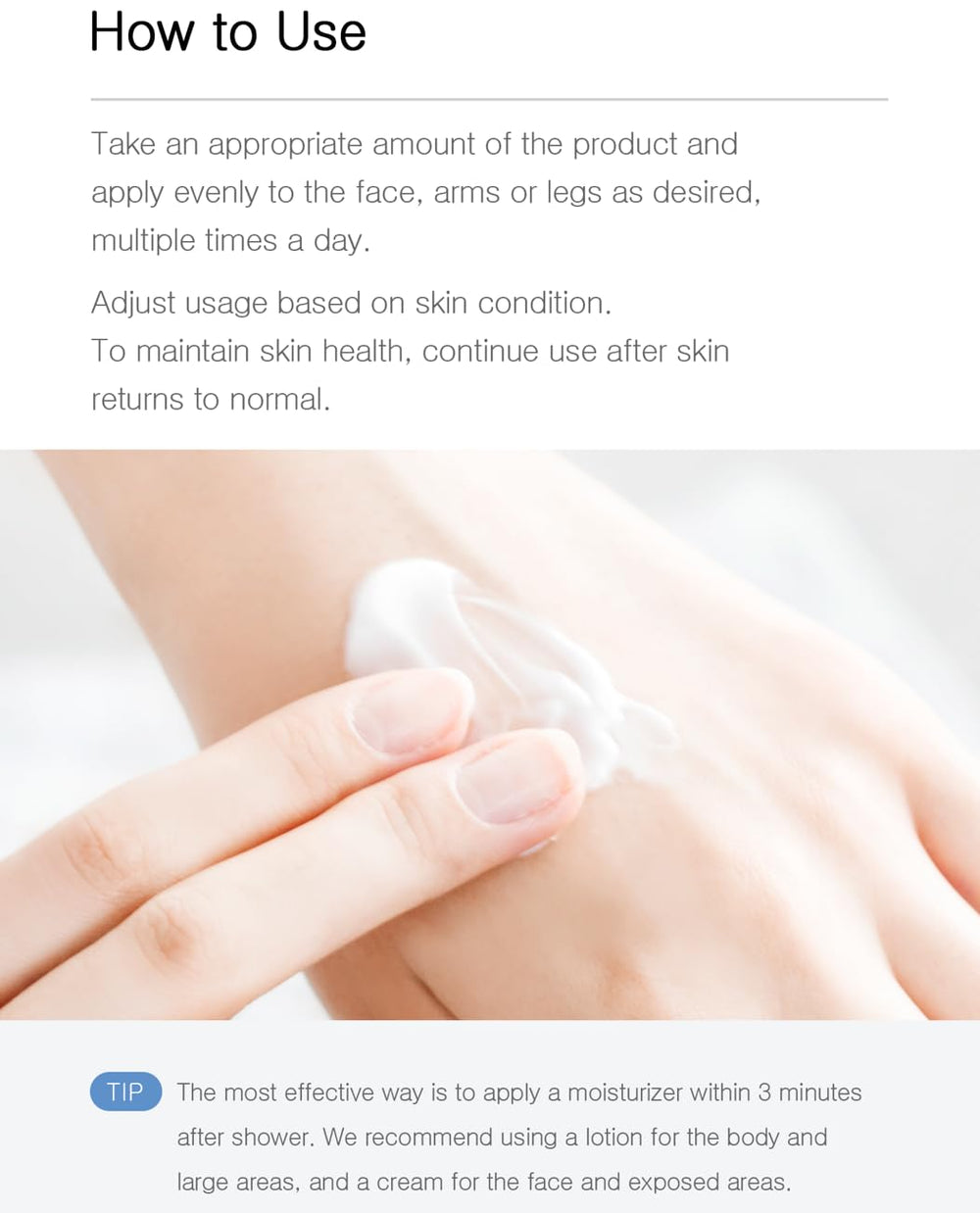 ZEROID dry-skin close-up shows soothing hydration for sensitive skin.