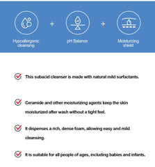 ZEROID Foaming Cleanser apply massage demonstrates soothing cleansing for sensitive skin