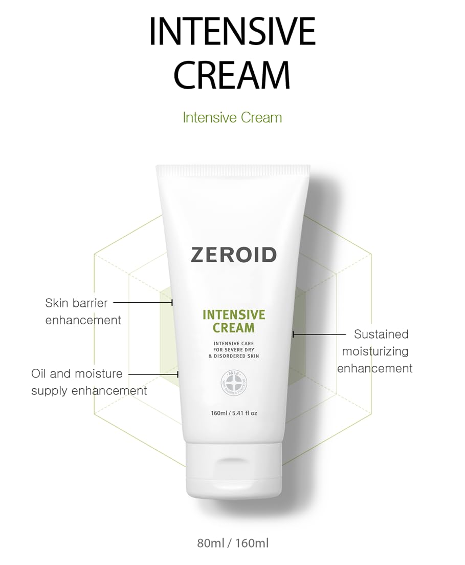 ZEROID Intensive Cream jar close-up showing rich texture.
