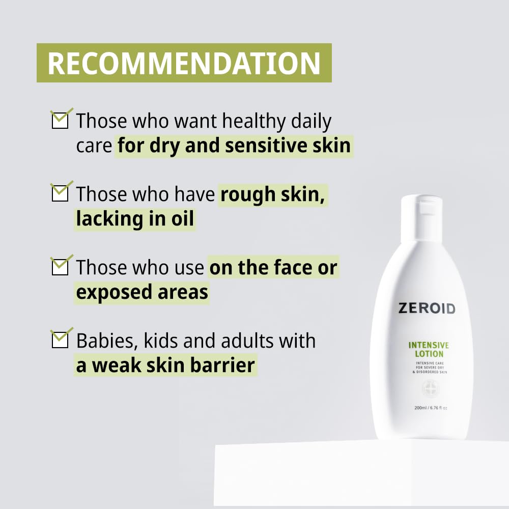 ZEROID Intensive Lotion close-up reveals DefenseAmide ingredient benefits.