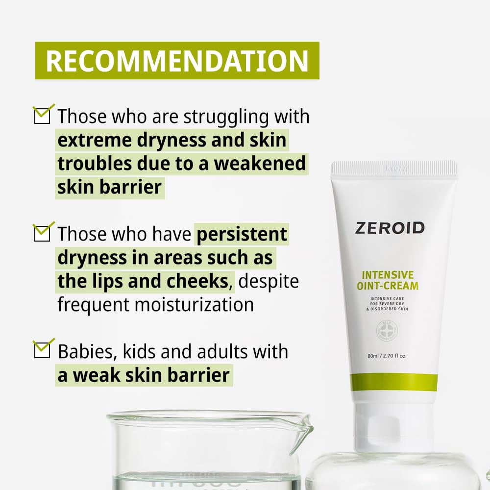 ZEROID Intensive Oint-Cream applying on cheek to soothe dry areas.
