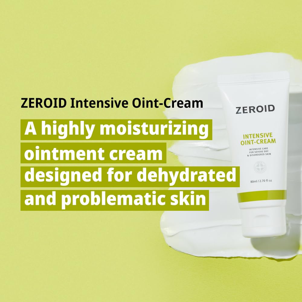 ZEROID Intensive Oint-Cream texture closeup highlighting rich, nourishing shea and cocoa butters.