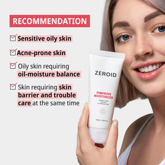 ZEROID Pimprove Moisturizer Cream texture demonstrates balanced oil control for shine-free skin.