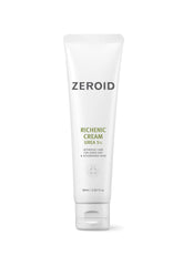 ZEROID Richenic Cream bottle highlights 5% urea for deep hydration.