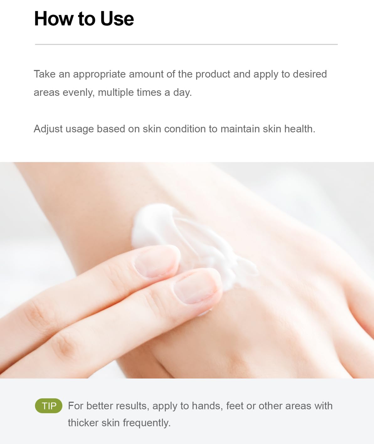 ZEROID Richenic Cream for face and body demonstrates versatile use.