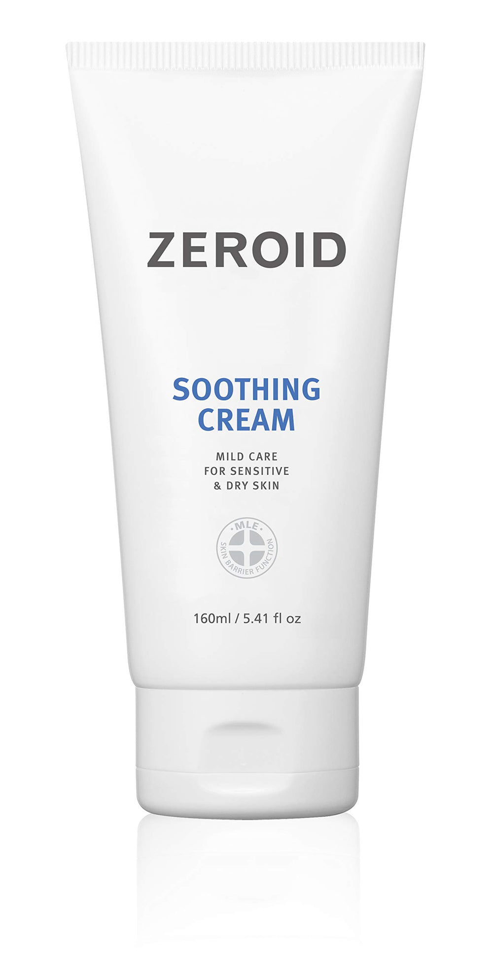 ZEROID soothing cream bottle front highlights lightweight hydration for sensitive skin.