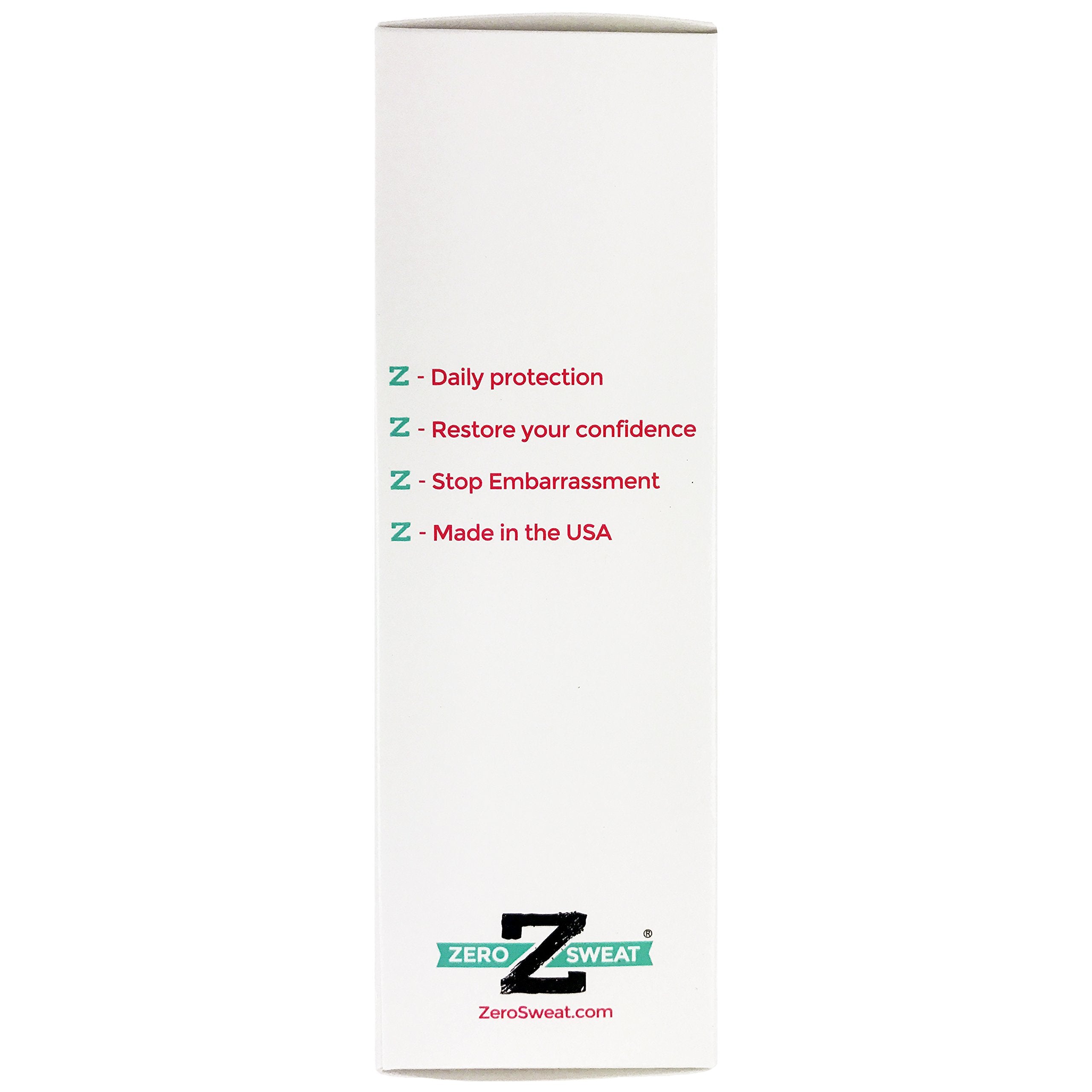 ZeroSweat clinical-strength application—up to a week of protection per use.