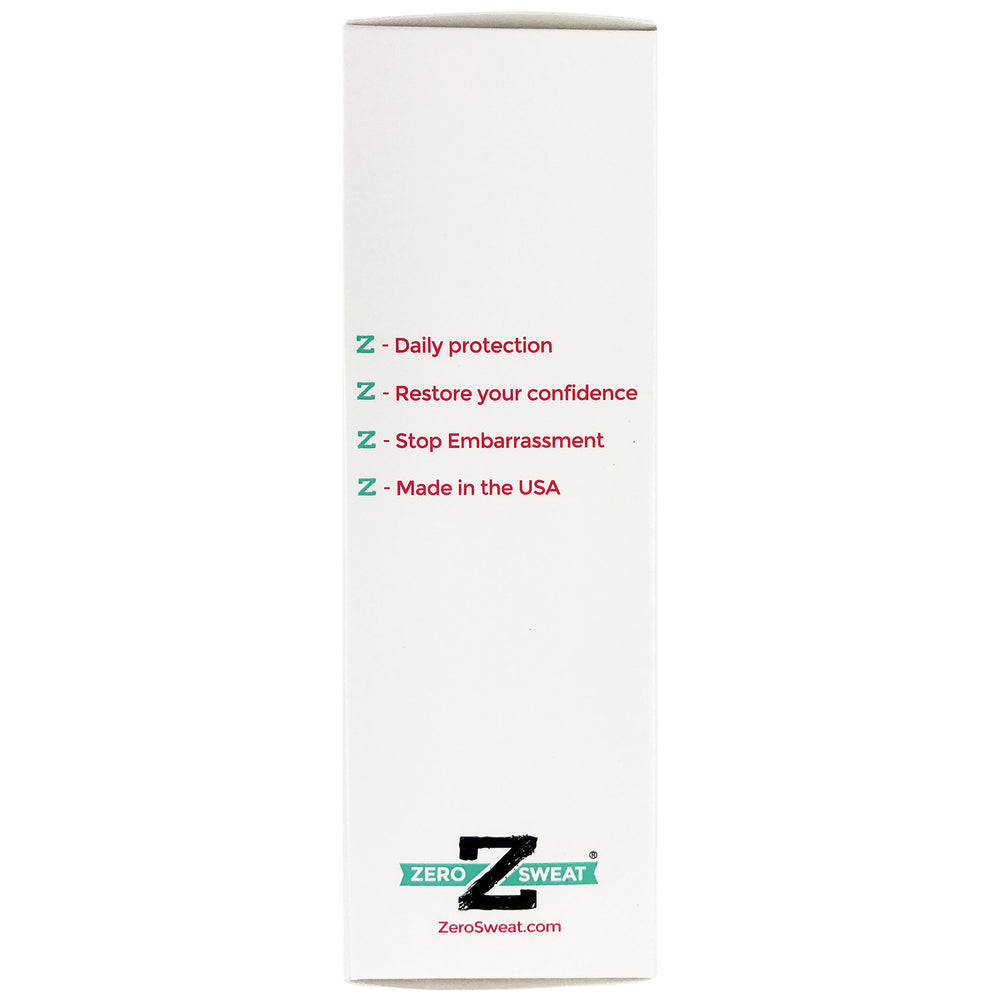 ZeroSweat clinical-strength application—up to a week of protection per use.