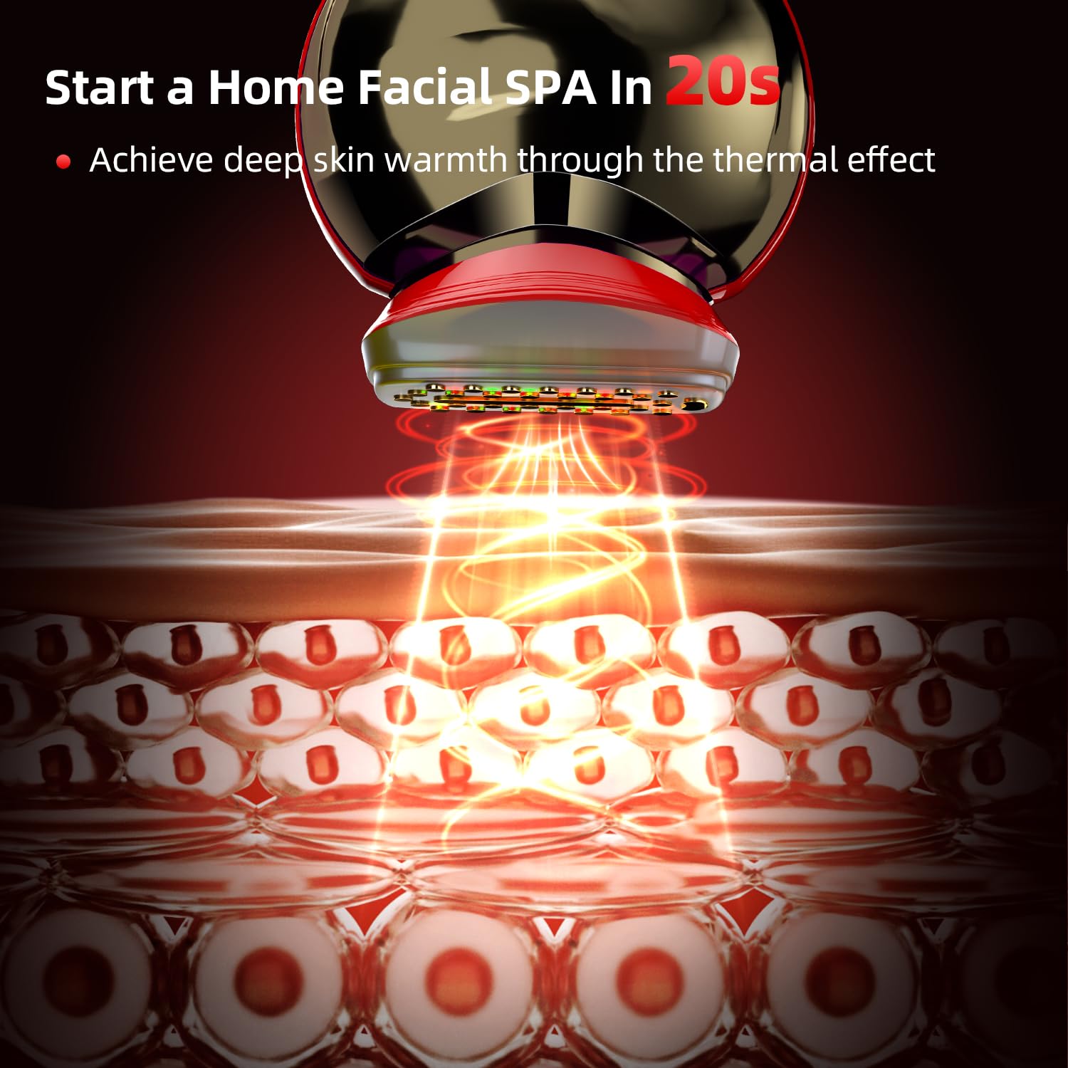 ZERREY Face Massager Eye Mode shown for delicate eye area treatment.