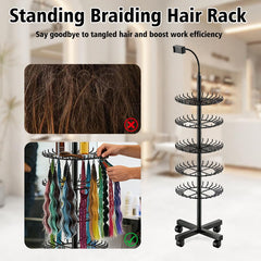 ZERTNROW five-tier braiding rack organizes extensions and tools efficiently