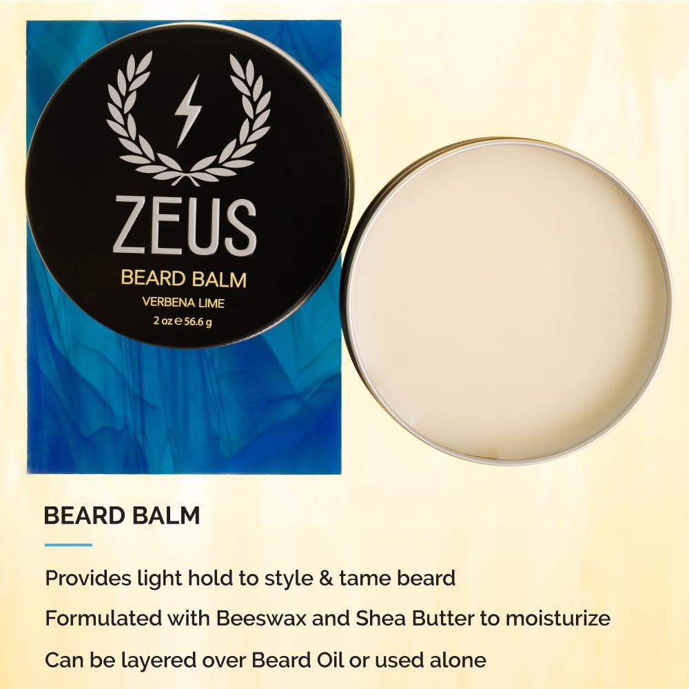 ZEUS Beard Balm tin seals moisture and tame flyaways