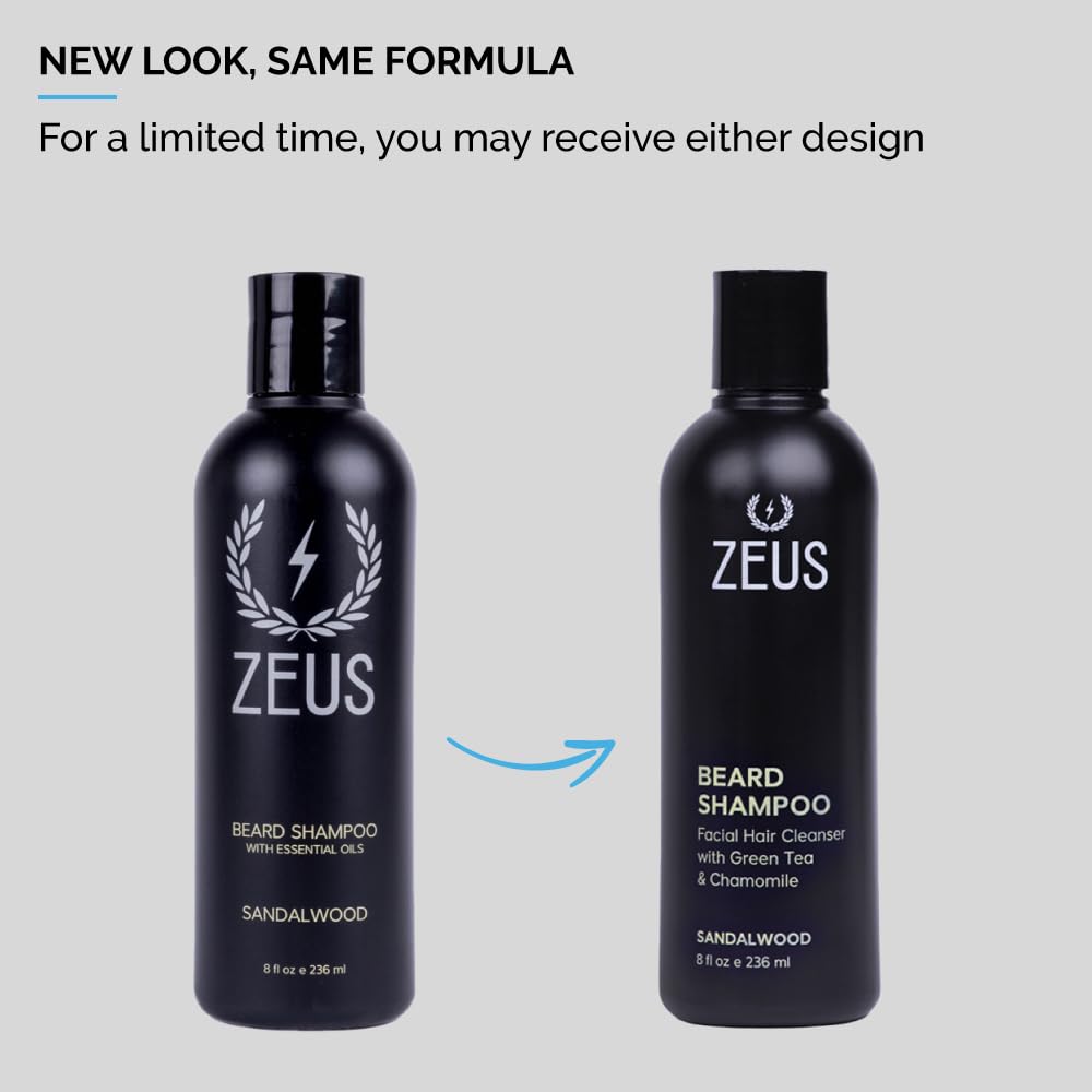 ZEUS beard wash green tea chamomile dragons blood for lasting moisture and protection