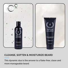 ZEUS beard wash set conditioner 8oz bottle for soft, strong beard