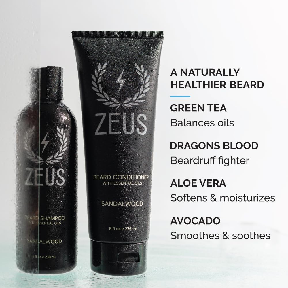 ZEUS beard wash set dragon-blood formula bottle for lasting moisture