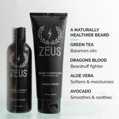 ZEUS beard wash set dragon-blood formula bottle for lasting moisture