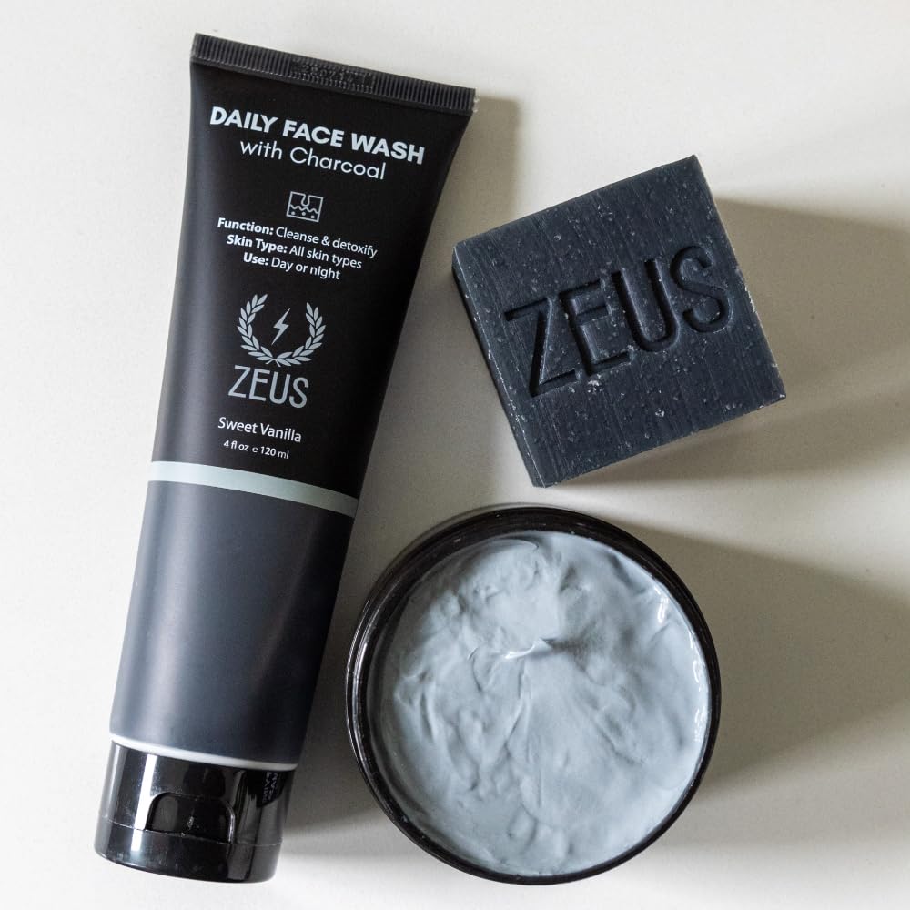 ZEUS Charcoal Face Wash close-up showing refined pores after use