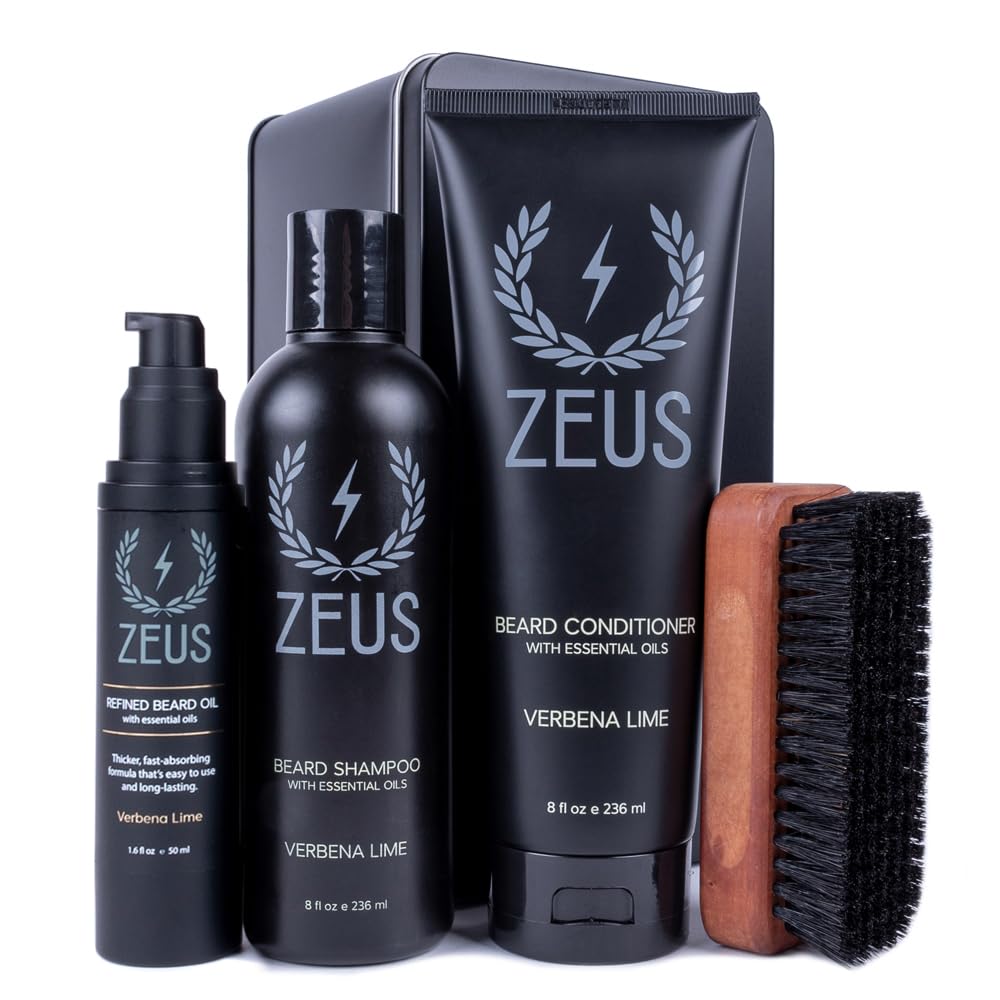 ZEUS Deluxe beard oil bottle with nourishing oils for deep conditioning.