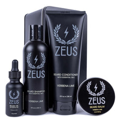 ZEUS Everyday Beard Kit box open, gift-ready beard care set for the user