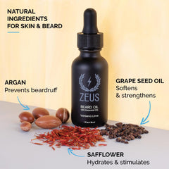 ZEUS beard oil softening-beard highlights soft, manageable hair with subtle shine