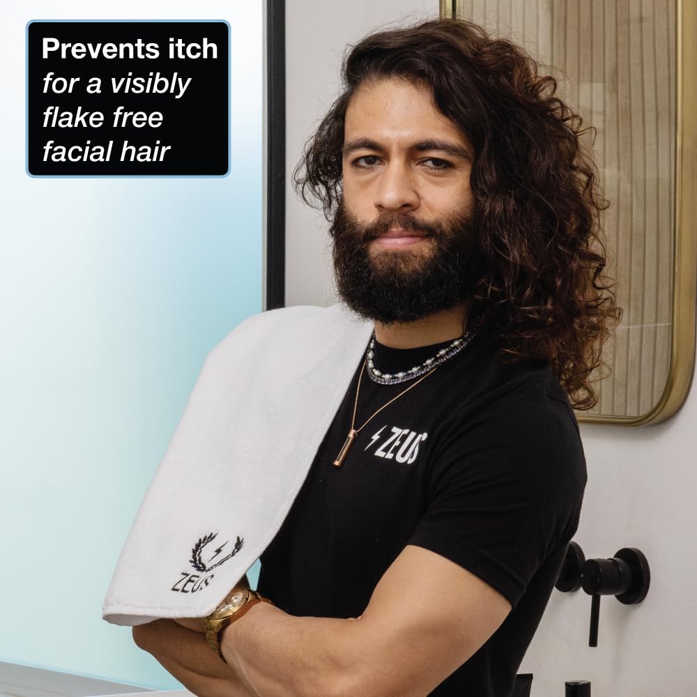 ZEUS Soothing Beard Shampoo ingredients feature tea tree and willow bark for balance.