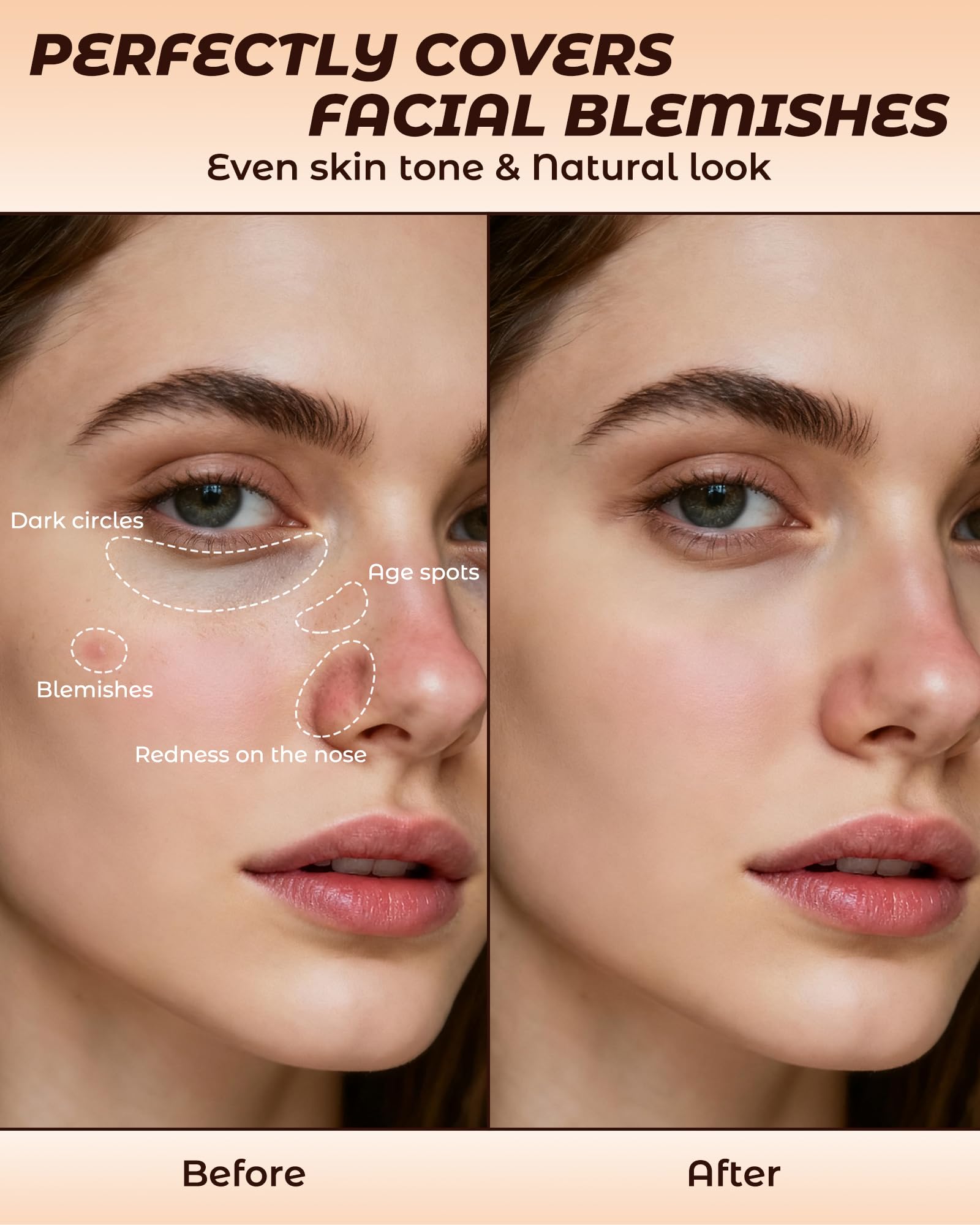 ZEVNI Wonder Concealer Pencil 03 Beige swatch used as brightening highlight.