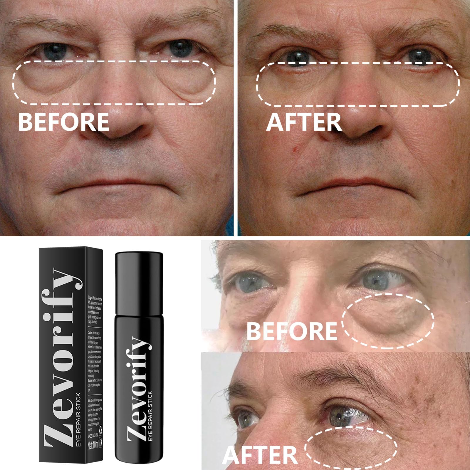 Zevorify Caffeine Under Eye Roller for men provides refreshing under-eye care.