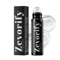 Zevorify Eye Repair Stick close-up with cooling roller for depuffing and hydration.