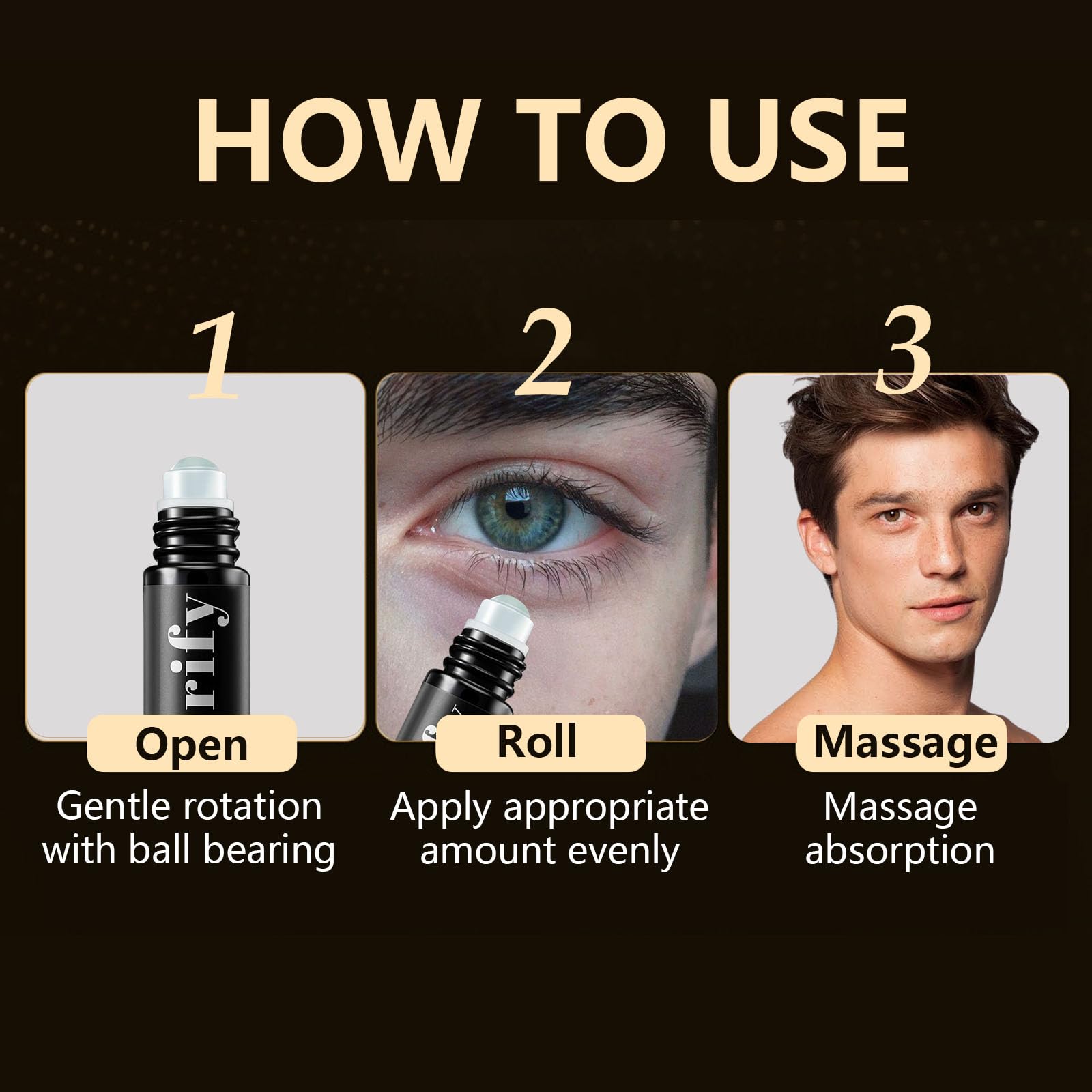 Zevorify Men’s eye care routine image showing simple daily use.