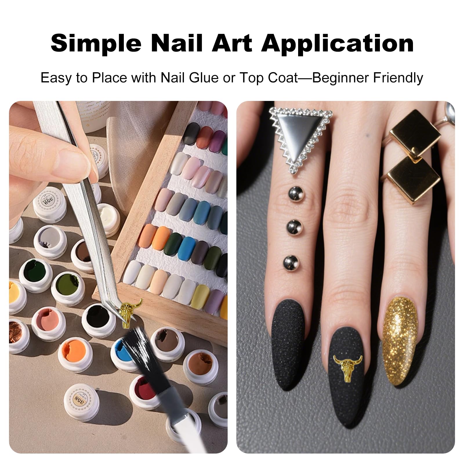 ZGGAZCA easy-apply nail charms for quick embellishments