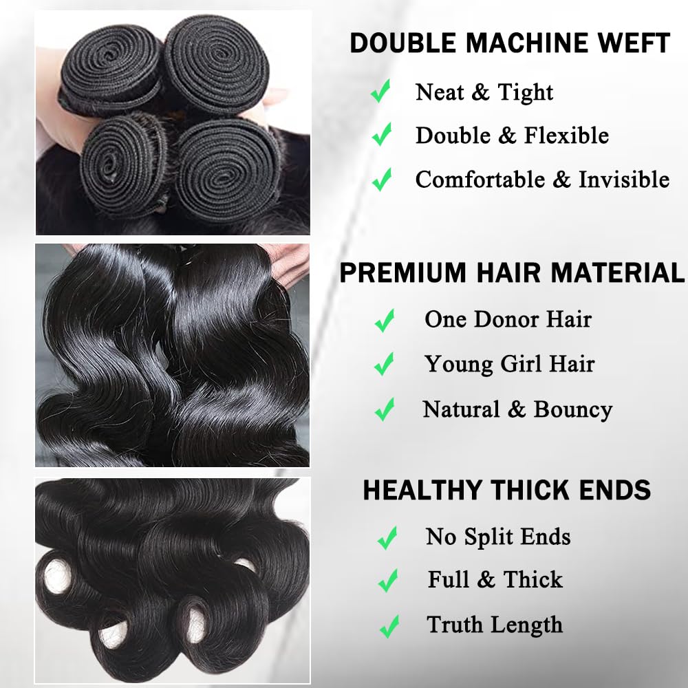 ZGGTL body wave bundles 20inch offering seamless blends for long, voluminous looks