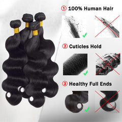 ZGGTL body wave bundles 24inch delivering dramatic length and movement for events