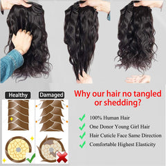 ZGWG 12A Body Wave Bundles 22-inch, natural shade blends easily with dark tones.