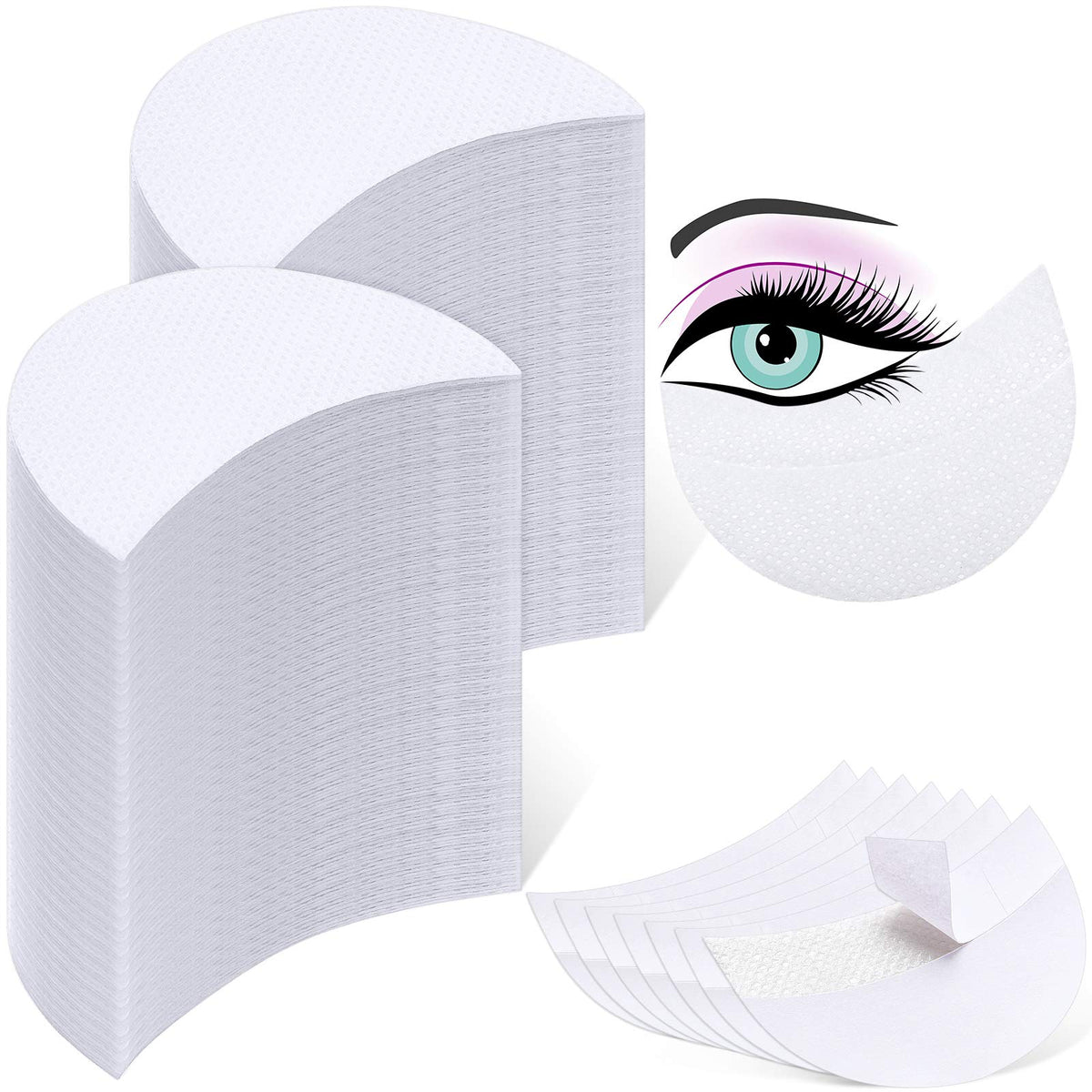 Zhanmai white eyeshadow pad shields provide clean under-eye protection for precise makeup.