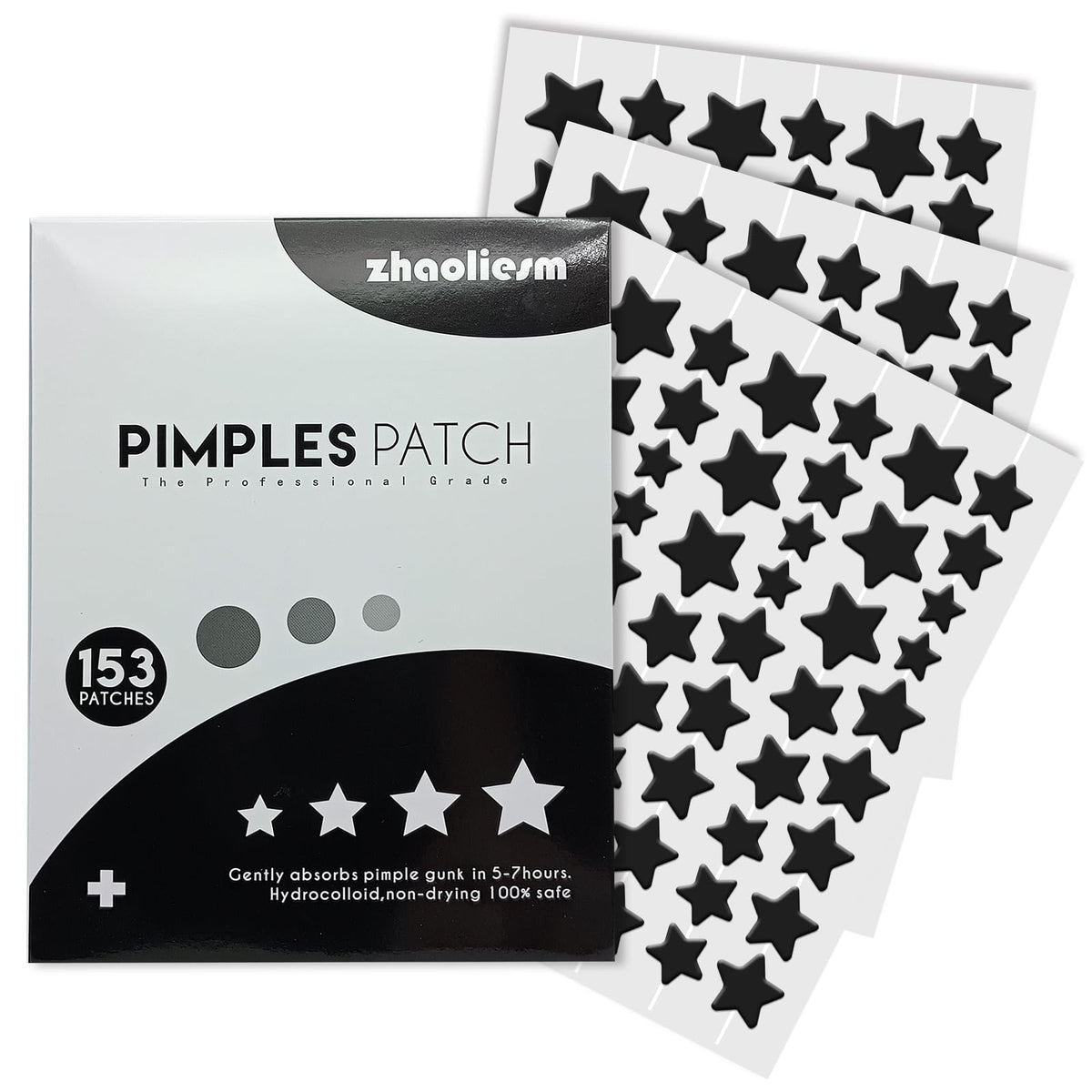 ZHAOLIESM Black Star Patch Pack on skin showing discreet coverage