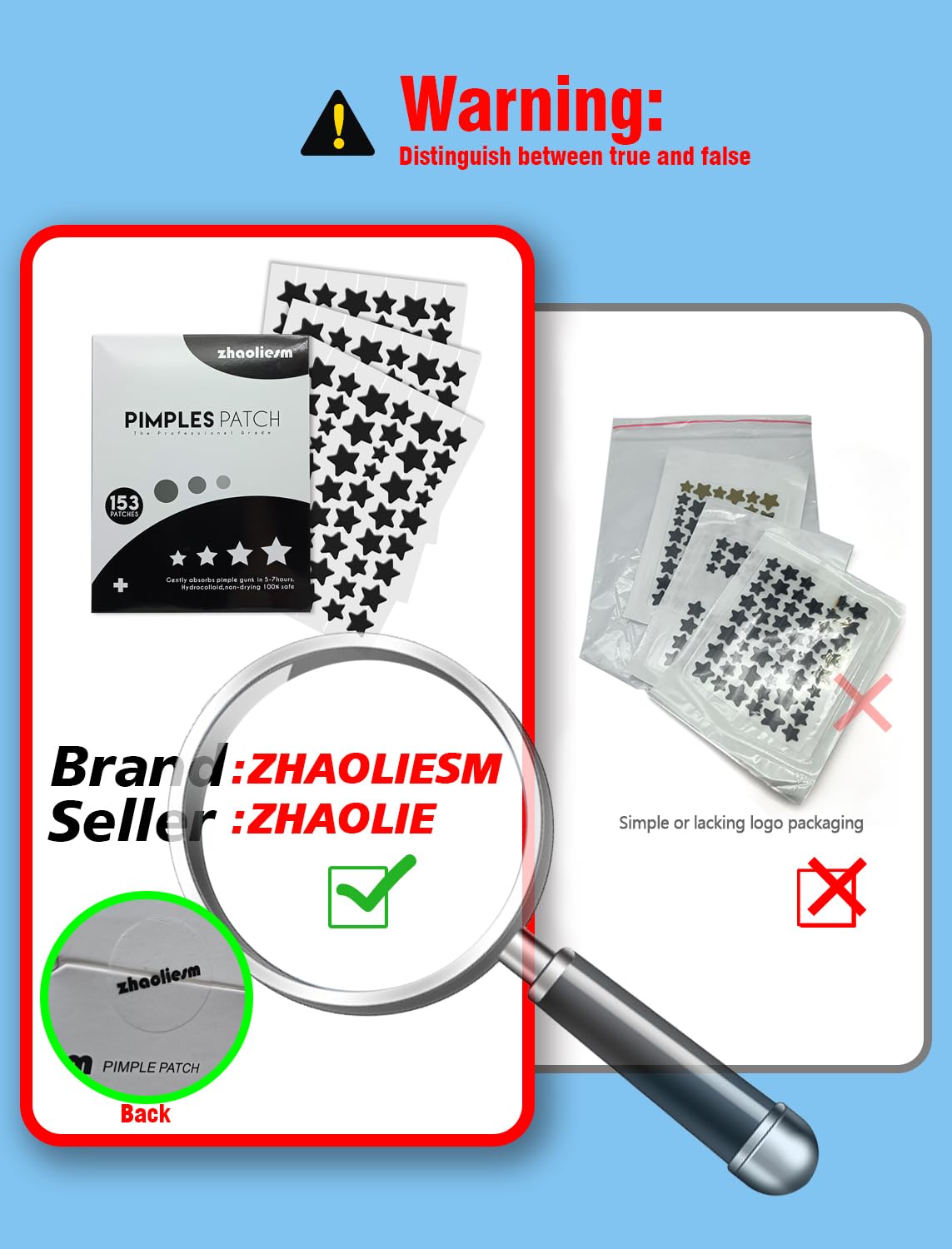 ZHAOLIESM star patch on face demonstrates discreet daytime coverage