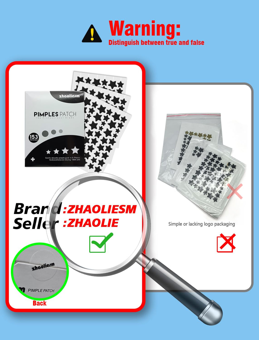 ZHAOLIESM star patch on face demonstrates discreet daytime coverage