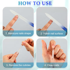 Zhehao four-piece glass nail file set packaging for on-the-go grooming.