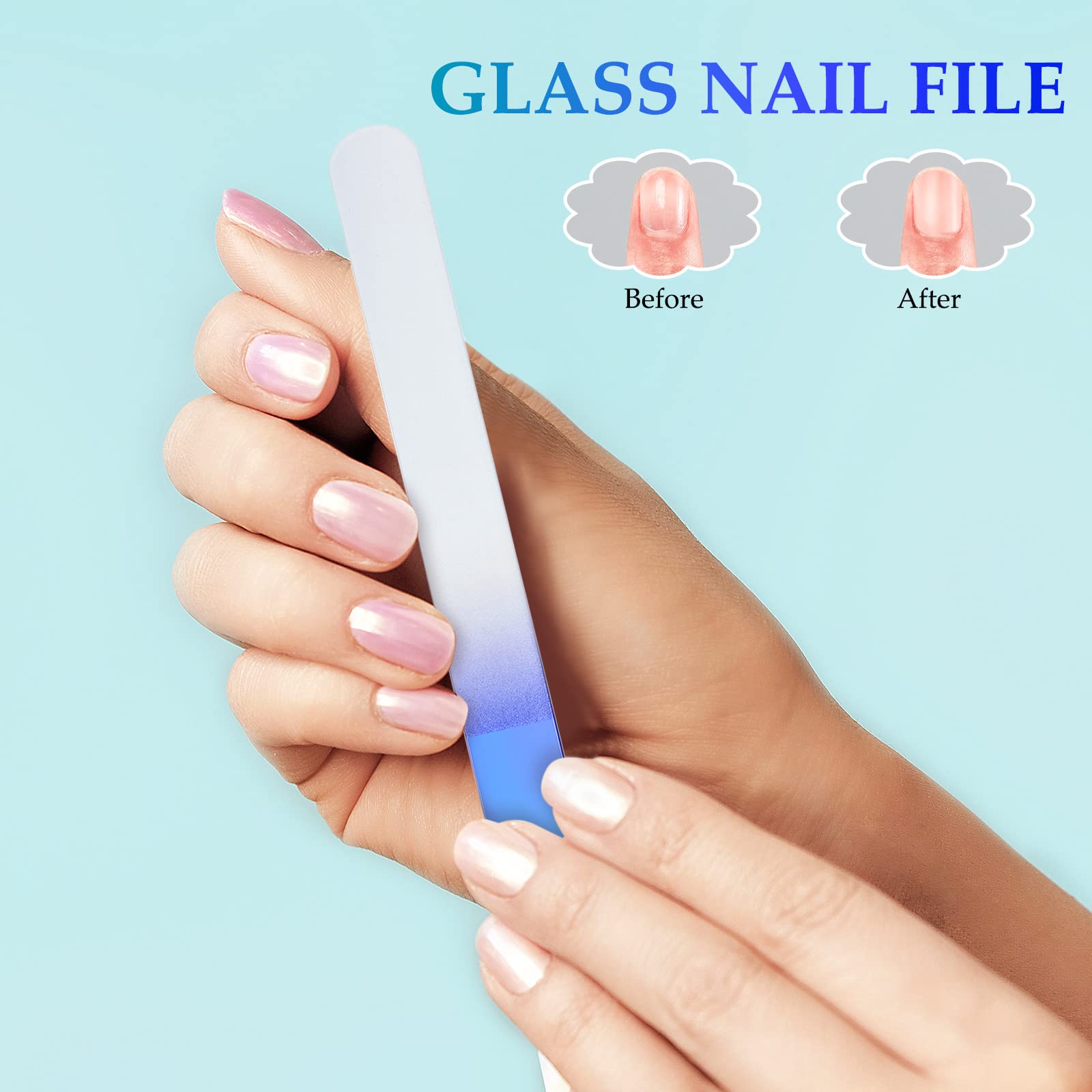 Zhehao glass nail file small size ideal for precision on short nails.