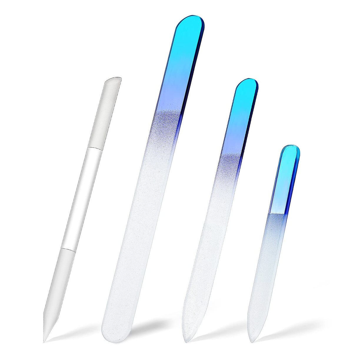 Zhehao glass nail file set with gradient colors for smooth shaping and safe nail care.