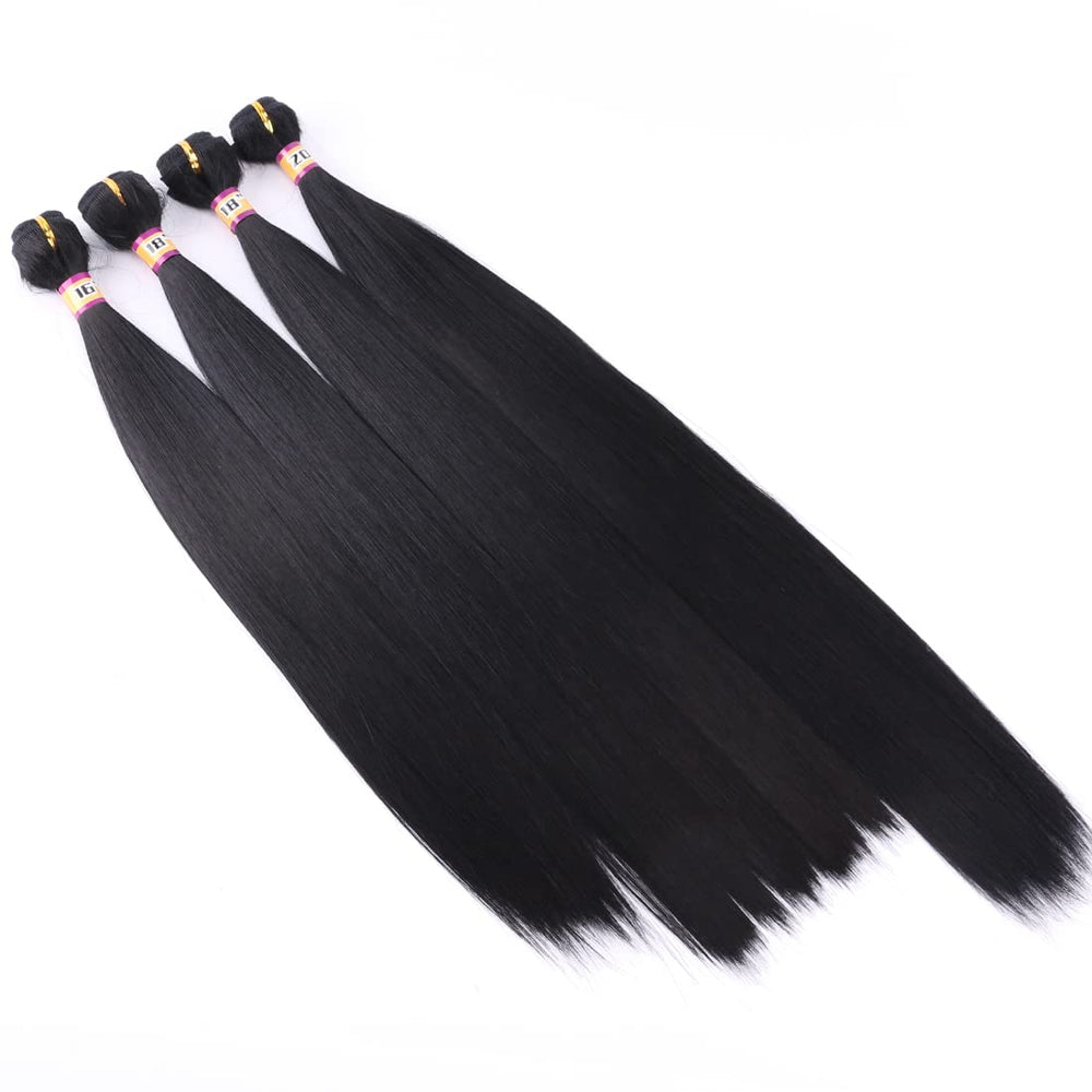 ZHENLISI synthetic extensions 20 inch double weft for smooth straight look