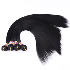 ZHENLISI synthetic silky straight hair bundle 18 inch with double weft for lasting volume