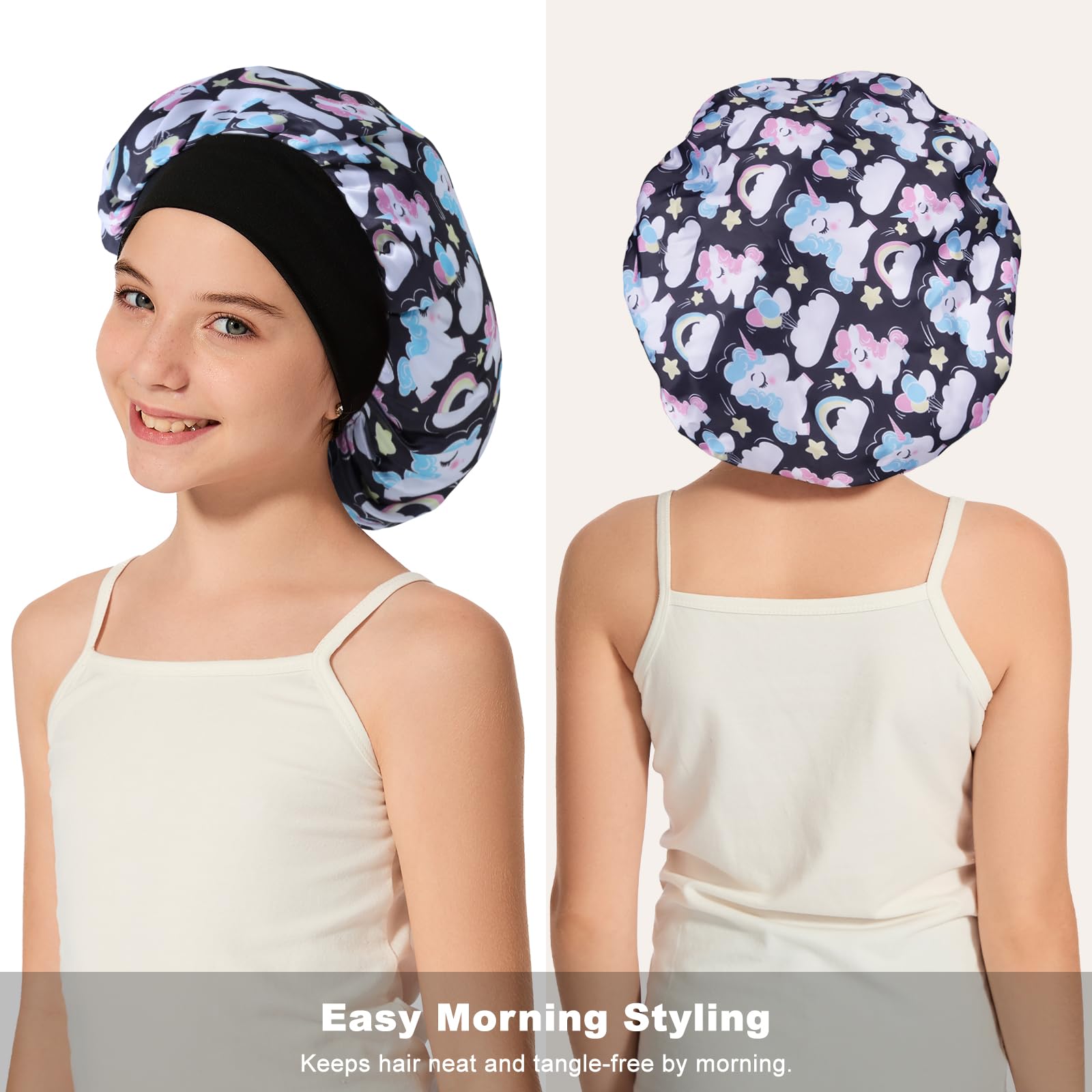ZHENSILK Kids satin bonnet and silky scrunchie included.