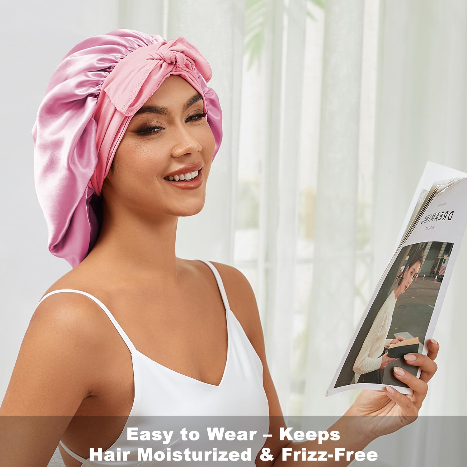 ZHENSILK long tie wraps hair securely for any hairstyle.