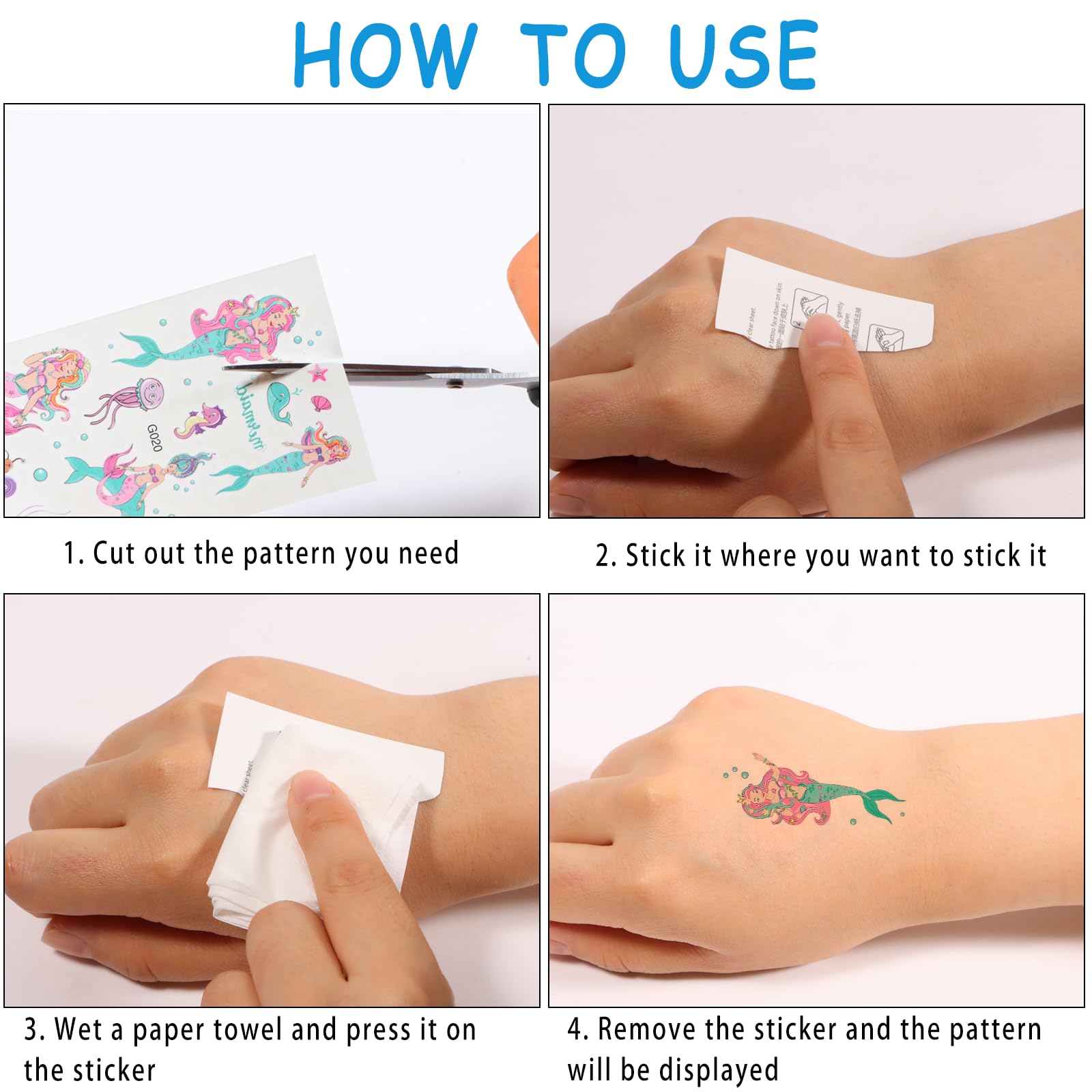 Easy application lets kids apply tattoos in seconds.
