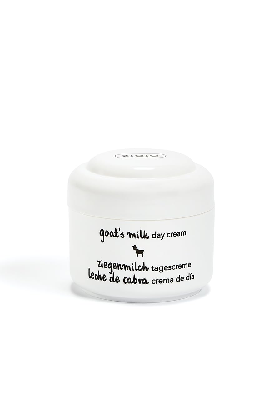 Ziaja Goat's Milk Day Cream packaging front view, gentle daily moisturizer.