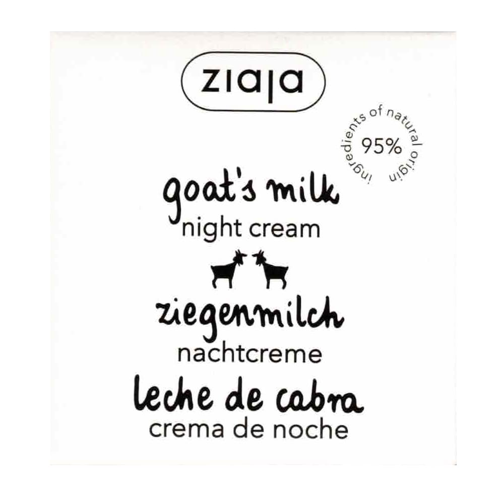 Ziaja Goat's Milk Night Cream texture swirl highlights smooth, easy application