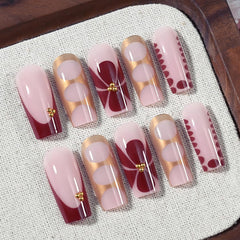 ZIFANHU square full-cover nails with acrylic finish for long wear.