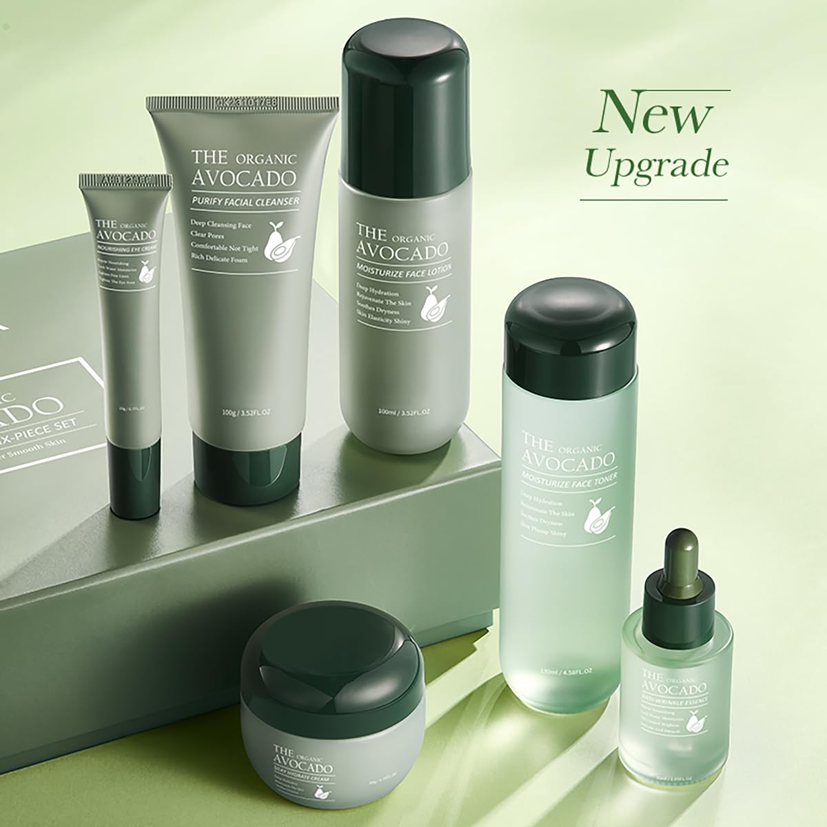 Zifeifeigs avocado skincare set on dressing table